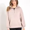 Varley Hawley Half Zip Sweat - Taupe Marl 1 Varley Hawley Half Zip Sweat - Taupe Marl -The Sports Edit Store Varley Hawley Half Zip Sweat Taupe Marl VAR01461 TAUPMS 0005