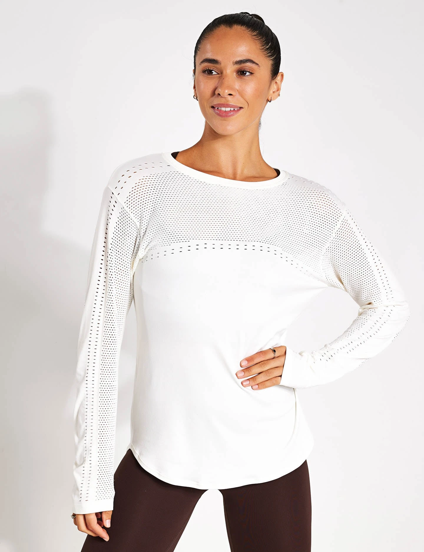 Varley Merrick Seamless Tee - White 3 Varley Merrick Seamless Tee - White