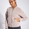Varley Rosanne Zip Through Sweat - Taupe Marl -The Sports Edit Store Varley Rosanne Zip Through Sweat VAR01350 Taupe Marl 0006