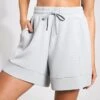 Varley Alder High Waisted Short 5" - Mirage Grey -The Sports Edit Store Varley Sweats Alder High Waisted Short 5 Mirage Grey 0002
