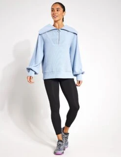 Varley Vine Half-Zip Pullover - Dusty Blue 9 Varley Vine Half-Zip Pullover - Dusty Blue -The Sports Edit Store Varley Vine Half Zip VAR00485 Dusty Blue 0010