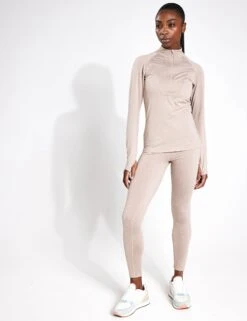 Varley Always Warm Base Layer - Taupe Marl -The Sports Edit Store Varley always warm base layer VAR01676 TAUPE taupe marl 0002