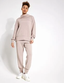 Varley Priya Longline Sweat - Taupe Marl