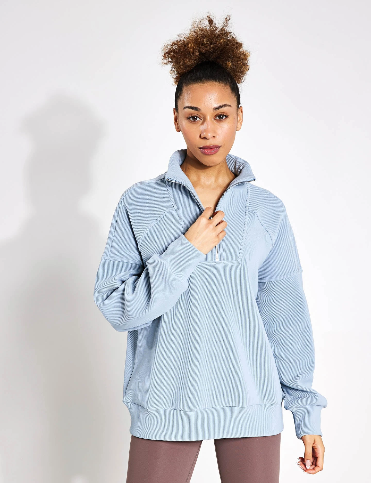 Varley Rhea Half-Zip Sweat - Ashley Blue 5 Varley Rhea Half-Zip Sweat - Ashley Blue - Image 3