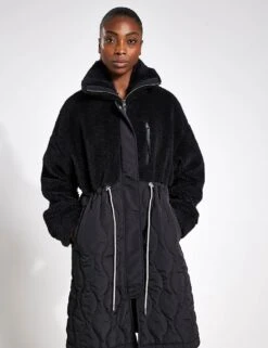 Varley Walsh Quilt Sherpa Coat - Black -The Sports Edit Store Varley walsh quilt sherpa coat VAR01600 BLA black 0020