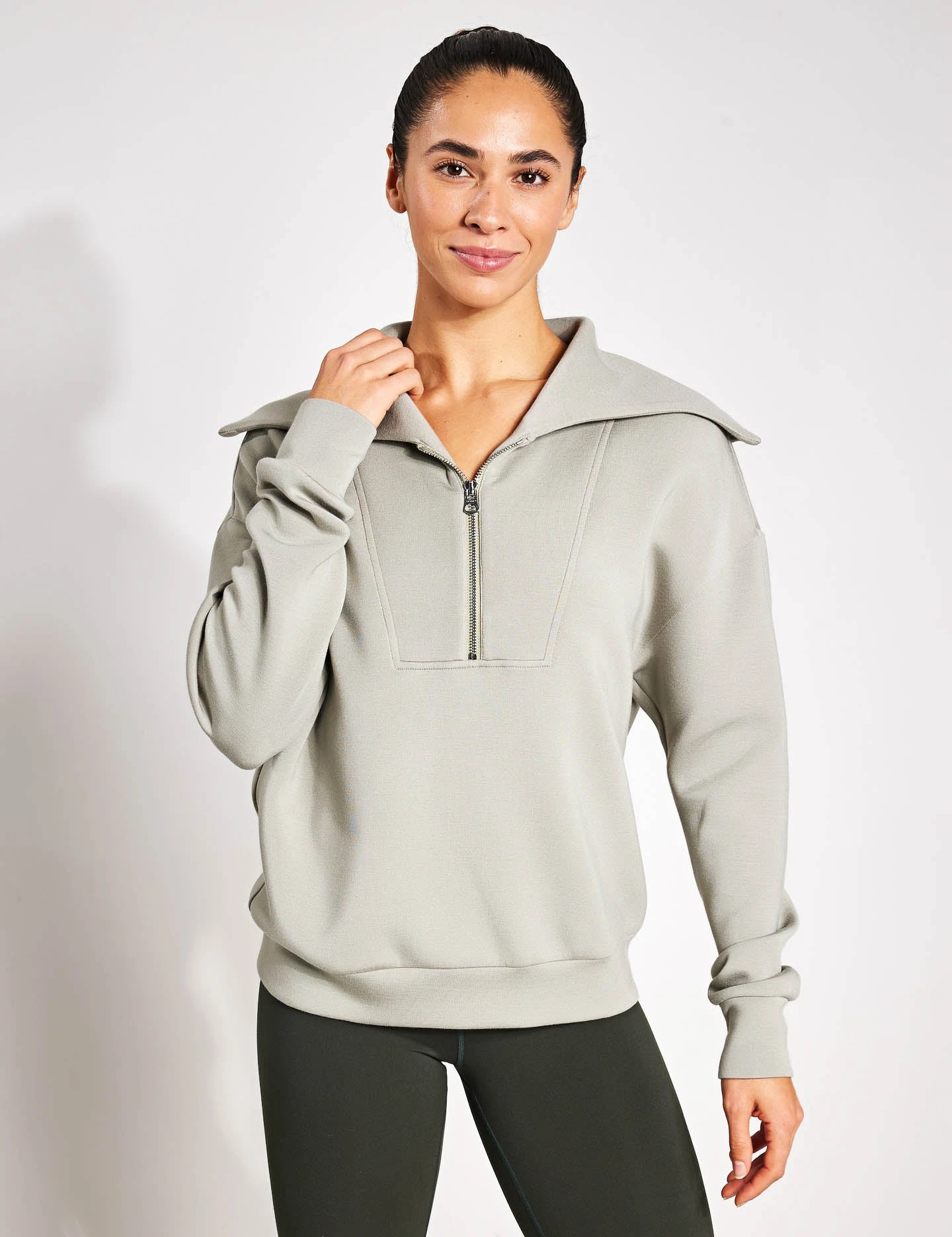 Varley Yates Half-Zip Sweat - Seagrass 3 Varley Yates Half-Zip Sweat - Seagrass
