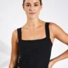 Vuori Elevation Square Neck Tank - Black Heather -The Sports Edit Store Vuori Elevation Square Neck Tank VW1080 HBK Black Heather 0005