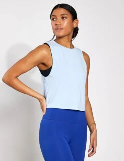 Crop It Tank - Lighter Sky Blue -The Sports Edit Store YMO Crop It Tank YMOOP09 LIGHTER SKY BLUE 0009