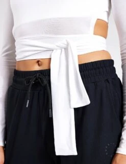 Grace Tie Long Sleeve - White -The Sports Edit Store YMO Grace Tie Long Sleeve YMOTOP18 White 0016