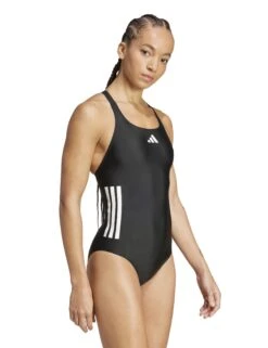 ADIDAS 3-Stripes C-Back Swimsuit - Black/White -The Sports Edit Store adidas 3 stripes c back swimsuit black white jn8118 5