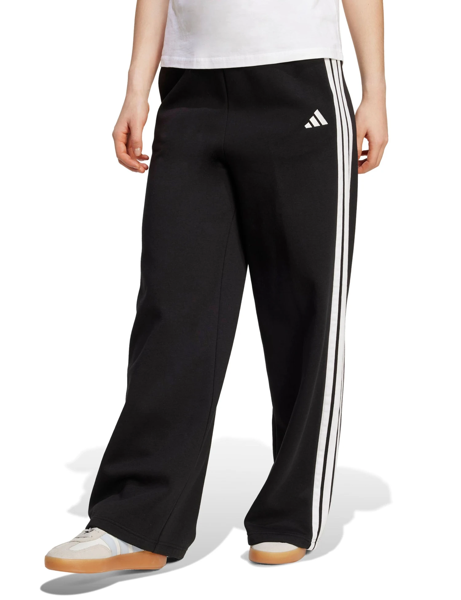 ADIDAS 3-Stripes Fleece Wide Pant - Black 3 ADIDAS 3-Stripes Fleece Wide Pant - Black