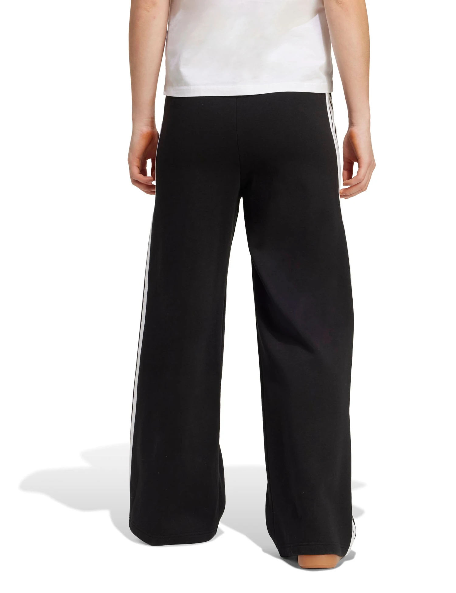 ADIDAS 3-Stripes Fleece Wide Pant - Black 4 ADIDAS 3-Stripes Fleece Wide Pant - Black - Image 2