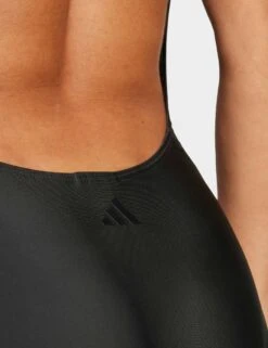 ADIDAS 3-Stripes Graphic V-Back Swimsuit - Black -The Sports Edit Store adidas 3 stripes graphic v back swimsuit black it3203 5