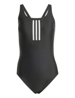 ADIDAS 3-Stripes Graphic V-Back Swimsuit - Black -The Sports Edit Store adidas 3 stripes graphic v back swimsuit black it3203 6