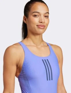 ADIDAS 3-Stripes Graphic V-Back Swimsuit - Cobalt Blue -The Sports Edit Store adidas 3 stripes graphic v back swimsuit blue it3202 4
