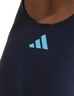 ADIDAS 3-Stripes V-Back Swimsuit - Legend Ink/Lucid Cyan -The Sports Edit Store adidas 3 stripes v back swimsuit ink cyan jg5819 4