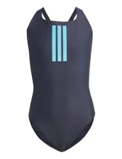 ADIDAS 3-Stripes V-Back Swimsuit - Legend Ink/Lucid Cyan -The Sports Edit Store adidas 3 stripes v back swimsuit ink cyan jg5819 7