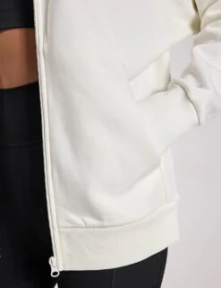 ADIDAS ALL SZN Fleece Full-Zip Hoodie - Off White -The Sports Edit Store adidas ALL SZN Fleece Full Zip Hoodie Off White JD4689S 0039