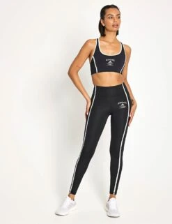 ADIDAS Powerimpact Medium Support Heritage Bra - Black/Chalk White -The Sports Edit Store adidas Powerimpact Medium Support Heritage Bra JG6177S Black Chalk White 0021