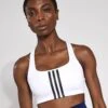 ADIDAS Powerimpact Training Medium-Support 3-Stripes Bra - White 2 ADIDAS Powerimpact Training Medium-Support 3-Stripes Bra - White -The Sports Edit Store adidas Powerimpact Training Medium Support 3 Stripes Bra White IT6622S AB 0003