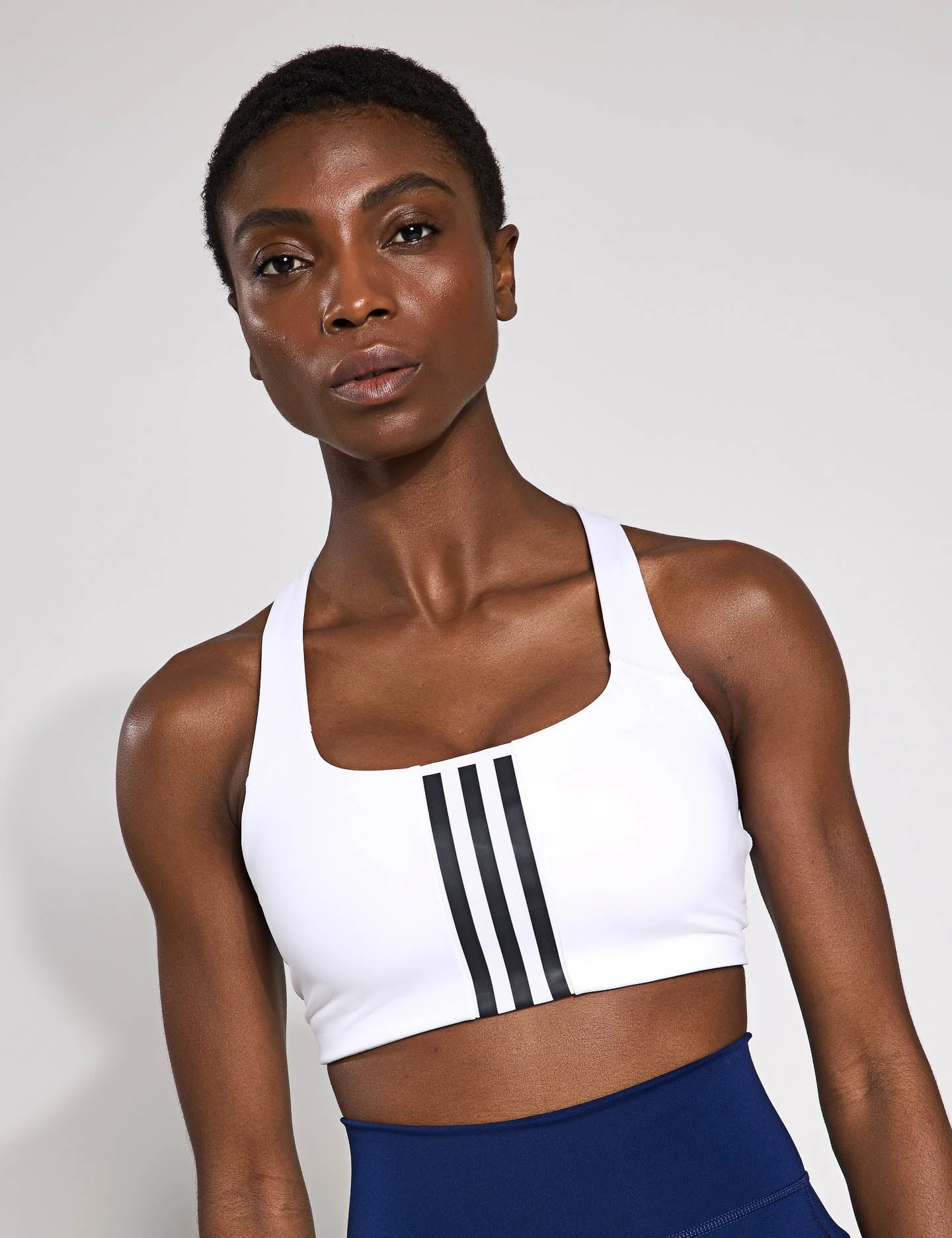 ADIDAS Powerimpact Training Medium-Support 3-Stripes Bra - White 3 ADIDAS Powerimpact Training Medium-Support 3-Stripes Bra - White