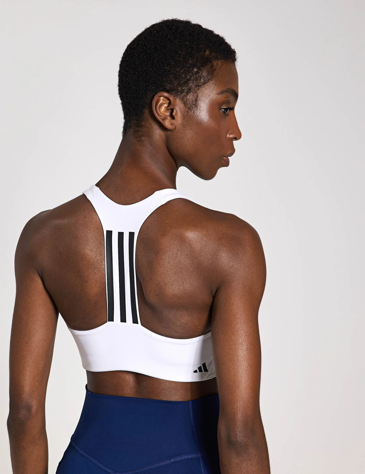 ADIDAS Powerimpact Training Medium-Support 3-Stripes Bra - White 4 ADIDAS Powerimpact Training Medium-Support 3-Stripes Bra - White - Image 2