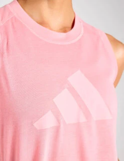 ADIDAS Train Essentials Big Performance Logo Training Tank Top - Semi Pink Spark/Pink Spark -The Sports Edit Store adidas TR ES LOGO TK SEPISP PINSPA IX0996LIGHT PINK LIGHT PINK 0026