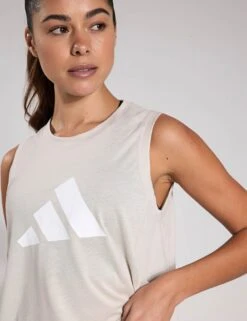 ADIDAS Train Essentials Big Performance Logo Training Tank Top - Wonder Alumina/White -The Sports Edit Store adidas Train Essentials Big Performance Logo Training Tank Top Wonder Alumina White JC9588S 0026