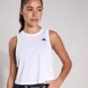 ADIDAS Train Essentials Boxy Workout Tank Top - White 2 ADIDAS Train Essentials Boxy Workout Tank Top - White -The Sports Edit Store adidas Train Essentials Boxy Workout Tank Top White JF1026S 0006