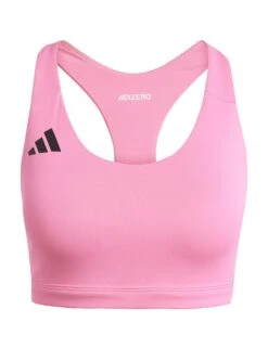 ADIDAS Adizero Essentials Run Medium Support Bra - Lucid Pink -The Sports Edit Store adidas adizero essentials run medium support bra pink ji8005 7