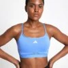 ADIDAS Aeroreact Training 3-Stripes Bra - Blue Fusion -The Sports Edit Store adidas aeroreact training 3 stripes bra blue jw5130 1