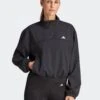 ADIDAS AEROREADY Train Essentials Woven Quarter-Zip Track Jacket - Black/White -The Sports Edit Store adidas aeroready train essentials woven quarter zip track jacket black white hz5636 1