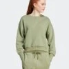 ADIDAS ALL SZN Fleece Loose Sweatshirt - Tent Green -The Sports Edit Store adidas all szn fleece loose sweatshirt green iy6750 1