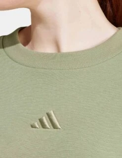 ADIDAS ALL SZN Fleece Loose Sweatshirt - Tent Green -The Sports Edit Store adidas all szn fleece loose sweatshirt green iy6750 3