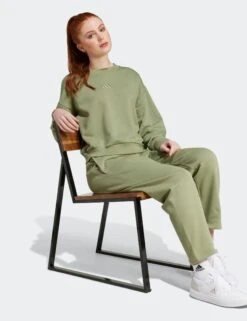 ADIDAS ALL SZN Fleece Loose Sweatshirt - Tent Green -The Sports Edit Store adidas all szn fleece loose sweatshirt green iy6750 5