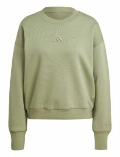 ADIDAS ALL SZN Fleece Loose Sweatshirt - Tent Green -The Sports Edit Store adidas all szn fleece loose sweatshirt green iy6750 6