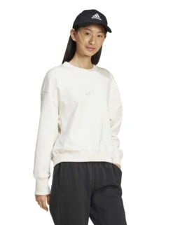 ADIDAS ALL SZN Fleece Loose Sweatshirt - Off White -The Sports Edit Store adidas all szn fleece loose sweatshirt white iy6748 5