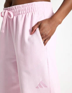 ADIDAS ALL SZN French Terry Loose Joggers - Clear Pink -The Sports Edit Store adidas all szn french terry loose joggers pink jv7349 3
