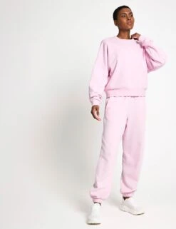 ADIDAS ALL SZN French Terry Loose Joggers - Clear Pink -The Sports Edit Store adidas all szn french terry loose joggers pink jv7349 5