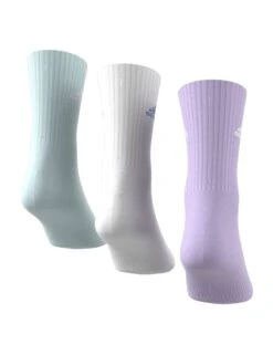 Adidas Cushioned Crew Socks - 3 Pair Pack (Plum/White/Mint) -The Sports Edit Store adidas cushioned crew socks 3 pairs plum white mint jw2740 6