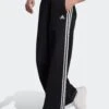 ADIDAS Essentials 3-Stripes French Terry Wide Joggers - Black/White -The Sports Edit Store adidas essentials 3 stripes french terry wide joggers black white hz5747 1