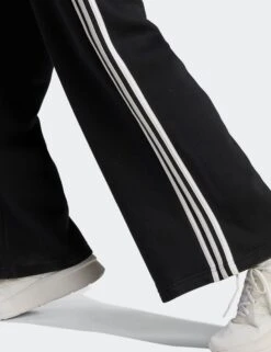ADIDAS Essentials 3-Stripes French Terry Wide Joggers - Black/White -The Sports Edit Store adidas essentials 3 stripes french terry wide joggers black white hz5747 3
