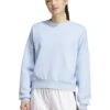 ADIDAS Essentials Small Logo Feelcozy Sweatshirt - Glow Blue/White -The Sports Edit Store adidas essentials small logo feelcozy sweatshirt blue white jv7297 1