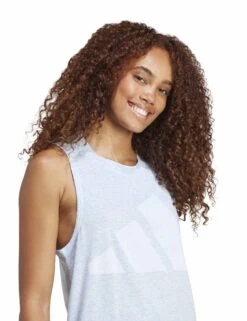 ADIDAS Essentials Winners Tank Top - Glow Blue/White 10 ADIDAS Essentials Winners Tank Top - Glow Blue/White -The Sports Edit Store adidas essentials winners tank blue white jg8717 4