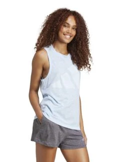 ADIDAS Essentials Winners Tank Top - Glow Blue/White 12 ADIDAS Essentials Winners Tank Top - Glow Blue/White -The Sports Edit Store adidas essentials winners tank blue white jg8717 6