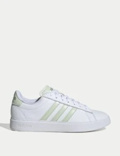 ADIDAS Grand Court 2.0 Shoes - Cloud White/Linen Green/Matte Silver