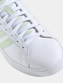 ADIDAS Grand Court 2.0 Shoes - Cloud White/Linen Green/Matte Silver -The Sports Edit Store adidas grand court 2 0 shoes white green silver ih7343 2
