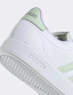 ADIDAS Grand Court 2.0 Shoes - Cloud White/Linen Green/Matte Silver -The Sports Edit Store adidas grand court 2 0 shoes white green silver ih7343 3