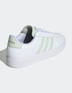 ADIDAS Grand Court 2.0 Shoes - Cloud White/Linen Green/Matte Silver -The Sports Edit Store adidas grand court 2 0 shoes white green silver ih7343 4