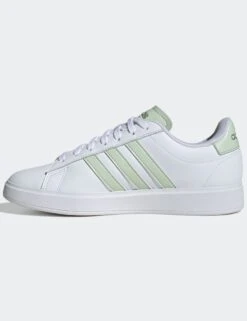 ADIDAS Grand Court 2.0 Shoes - Cloud White/Linen Green/Matte Silver -The Sports Edit Store adidas grand court 2 0 shoes white green silver ih7343 6